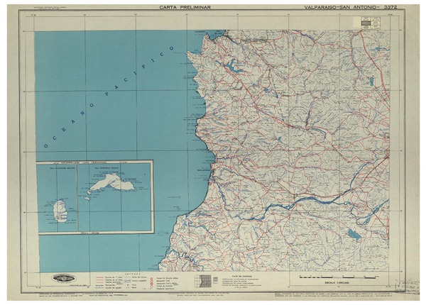 Valparaíso - San Antonio 3372 : carta preliminar [material cartográfico] : Instituto Geográfico Militar de Chile.