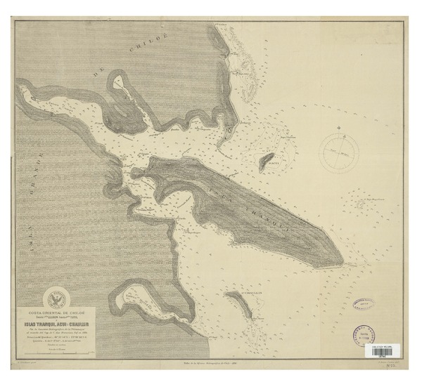 Costa oriental de Chiloé desde Pta. Lelbun hasta Pta. Tutil e Islas Tranqui, Acui i Chaullín