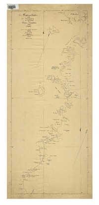 Mapa de la costas [sic] desde Co. Tres Montes los archipiélagos de Chonos i Guaytecas hasta Chiloé