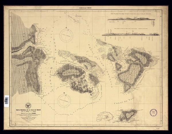 Costa oriental de la Isla Chiloé, desde Pta. Choen a Pta. Tenaun, grupo de las islas Chauques