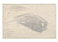 Plano topográfico del Cerro de Santa Lucía tal cual existía el 4 de mayo de 1872 en que se comenzaron los trabajos levantado en 1869 por Elias Marquéz de la Plata.