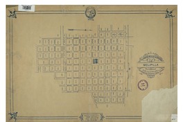 Plano de la ciudad de Melipilla con la numeración oficial de las manzanas