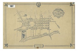 Plano de la ciudad de San Fco. de Limache con la numeración oficial de manzanas