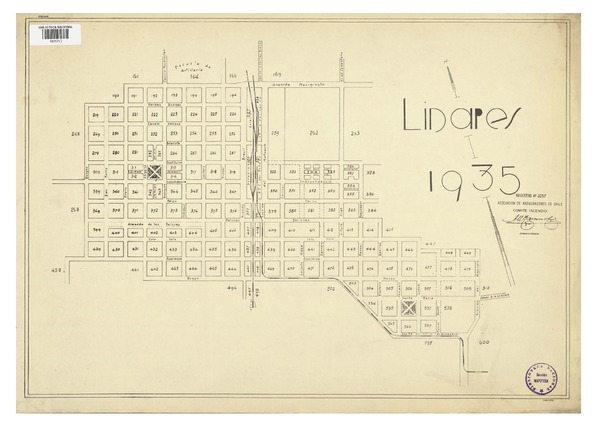 Linares 1935  [mapa] Asociación de Aseguradores de Chile, Comité Incendio.