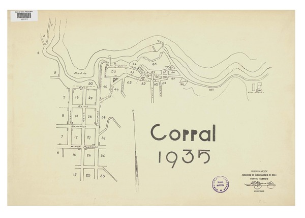 Corral 1935  [material cartográfico] Asociación de Aseguradores de Chile Comité Incendio.