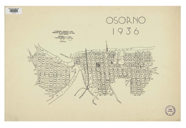 Osorno 1936  [material cartográfico] Asociación de Aseguradores de Chile Comité Incendio.