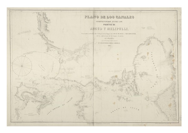 Planos de los canales comprendidos entre los puertos de Ancud y Melipulli : construido conforme a los trabajos de los buques de S. M. B Beagle i Shearwater, i de las esploraciones de los buques de guerra...