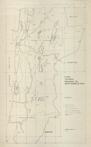 Plano tectónico preliminar del Norte Grande de Chile