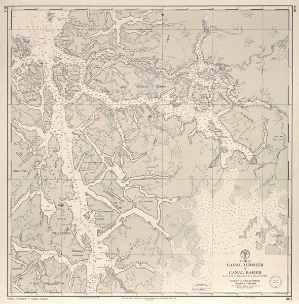 Canal Messier y Canal Baker  [material cartográfico] por el Instituto Hidrográfico de la Armada de Chile.
