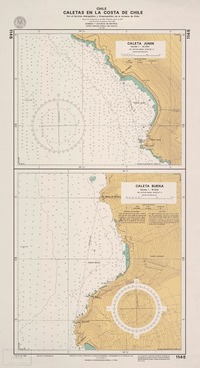 Caletas en la costa de Chile  [material cartográfico] por el Servicio Hidrográfico y Oceanográfico de la Armada de Chile.
