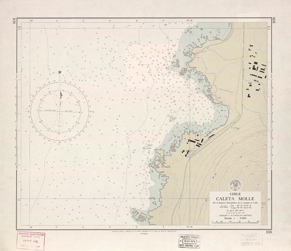 Caleta Molle  [material cartográfico] por el Instituto Hidrográfico de la Armada de Chile.