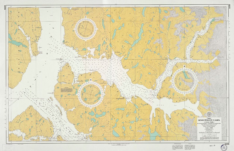Senos Penguin y Jarpa (Canal Wide) [material cartográfico] : por el Servicio Hidrográfico y Oceanográfico de la Armada de Chile.