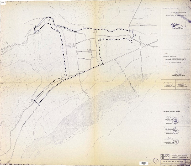 Límite urbano de Doñihue  [material cartográfico] Minvu VI, Secretaría Regional Ministerial de Vivienda y Urbanismo.