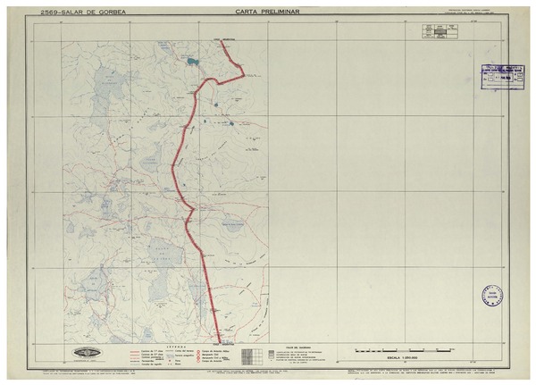 Salar de Gorbea 2569 : carta preliminar [material cartográfico] : Instituto Geográfico Militar de Chile.