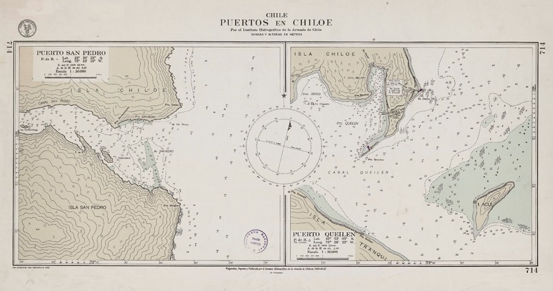 Puertos en Chiloé  [material cartográfico] por el Instituto Hidrográfico de la Armada de Chile.