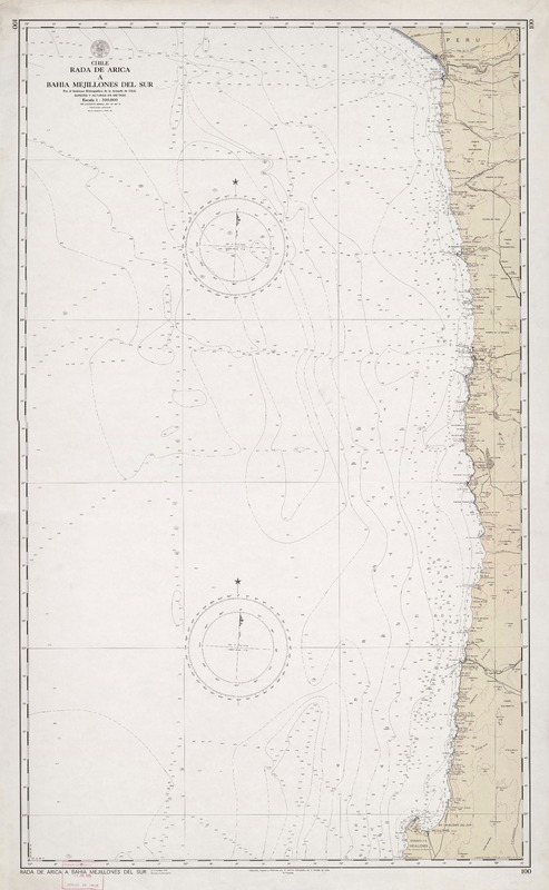 Rada de Arica a Bahía Mejillones sur  [material cartográfico] por el Instituto Hidrográfico de la Armada de Chile.