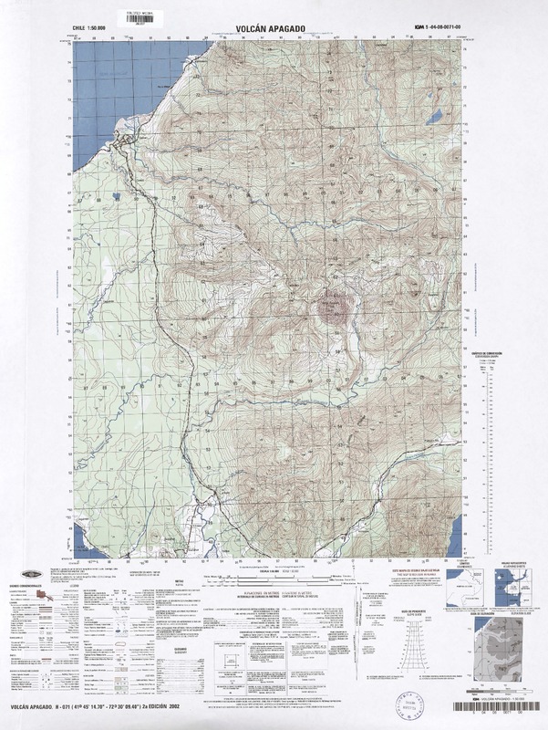 Volcán Apagado (41°45'14.70"-72°30'0940") [material cartográfico] : Instituto Geográfico Militar de Chile.