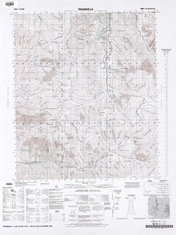 Tranquilla (32°00'15.20"-70°30'07.90") [material cartográfico] : Instituto Geográfico Militar de Chile.