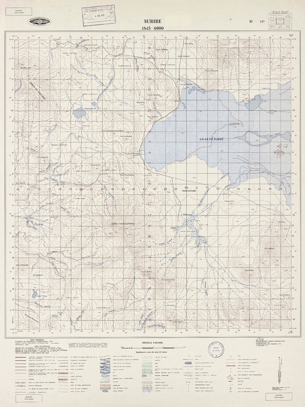 Surire 1845 - 6900 [material cartográfico] : Instituto Geográfico Militar de Chile.