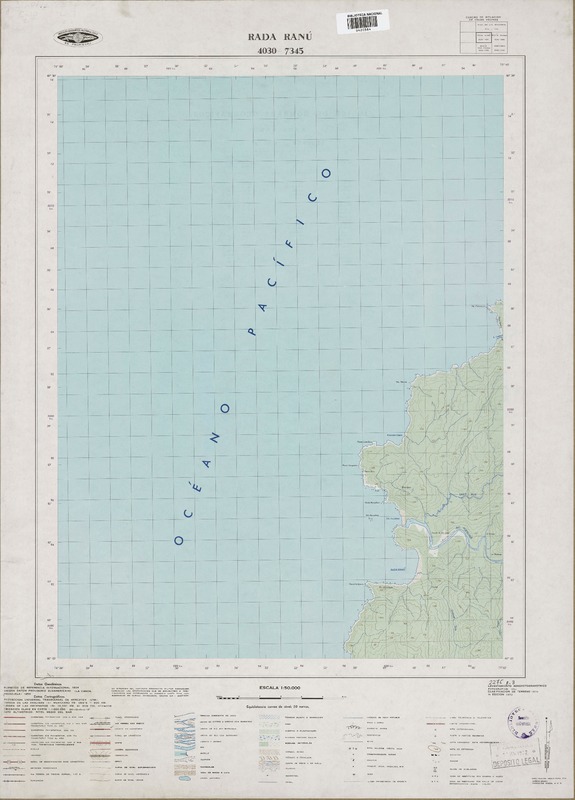 Rada Ranú 4030 - 7345 [material cartográfico] : Instituto Geográfico Militar de Chile.