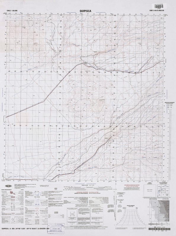 Quipisca (20°00'13.00"-69°15'06.05") [material cartográfico] : Instituto Geográfico Militar de Chile.