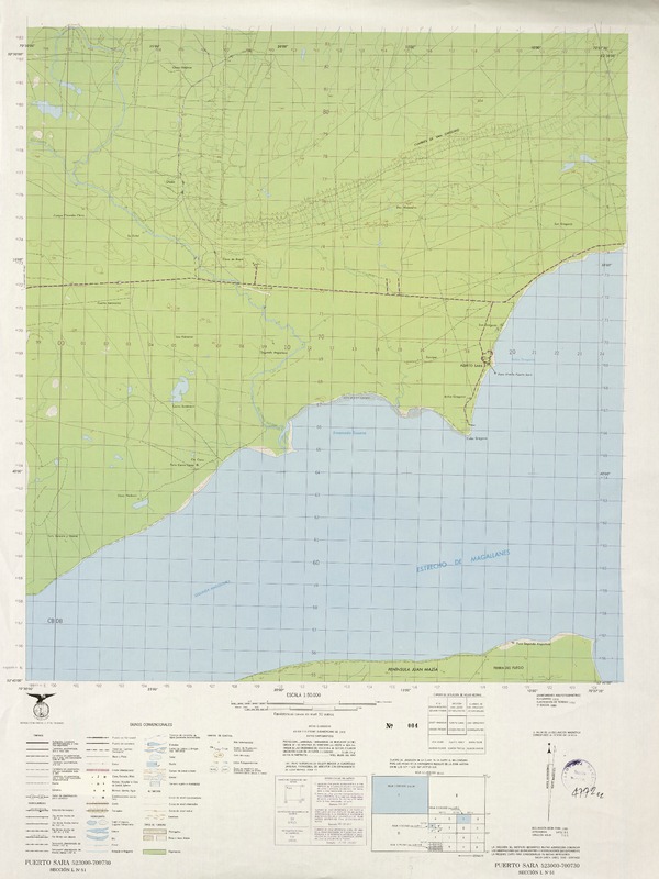Puerto Sara 523000 - 700730 [material cartográfico] : Instituto Geográfico Militar de Chile.