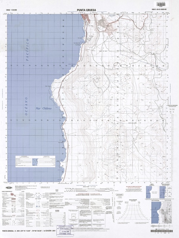 Punta Gruesa (20°15'13.00"-70°00'06.06") [material cartográfico] : Instituto Geográfico Militar de Chile.