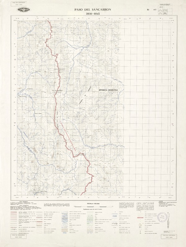 Paso del Sancarron 2930 - 6945 [material cartográfico] : Instituto Geográfico Militar de Chile.