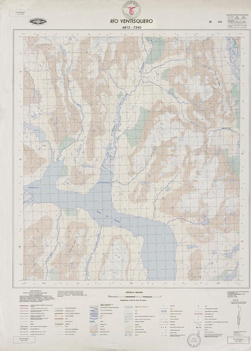 Río Ventisquero 4815 - 7240 [material cartográfico] : Instituto Geográfico Militar de Chile.