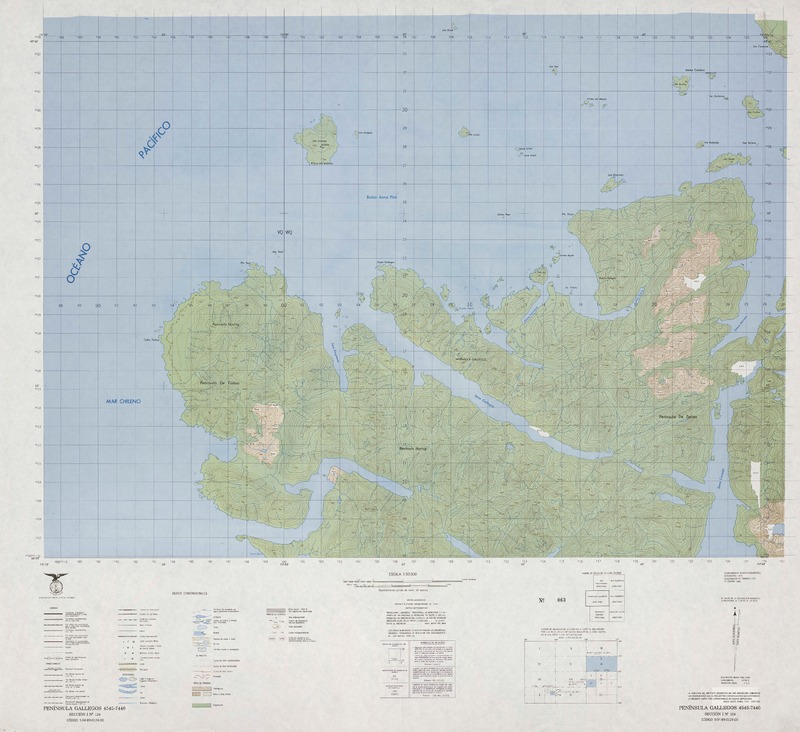 Península Gallegos 4545 - 7440 [material cartográfico] : Instituto Geográfico Militar de Chile.