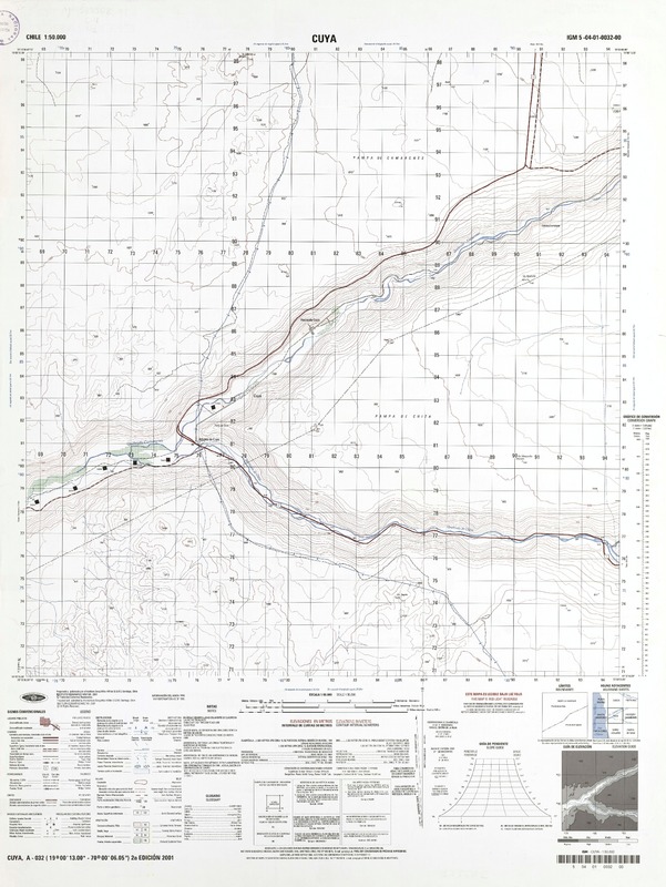 Cuya (19°00'13.00" - 70°00'06.05") [material cartográfico] : Instituto Geográfico Militar de Chile.