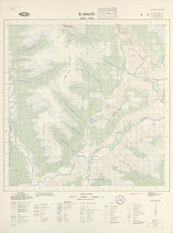 El Malito 4330 - 7200 [material cartográfico] : Instituto Geográfico Militar de Chile.