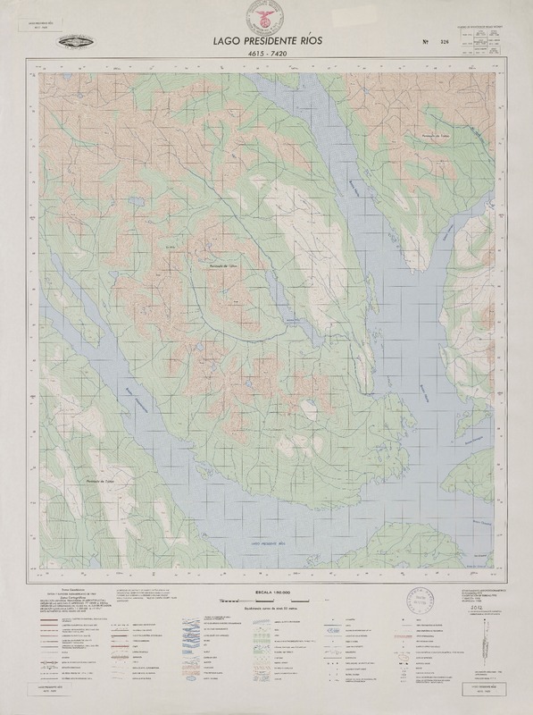 Lago Presidente Ríos 4615 - 7420 [material cartográfico] : Instituto Geográfico Militar de Chile.