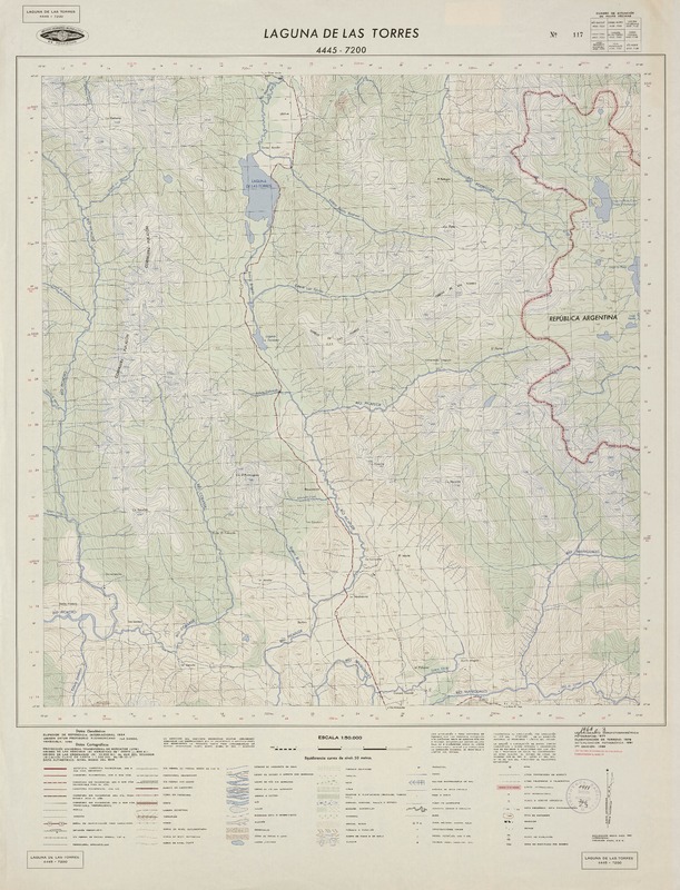Laguna de Las Torres 4445 - 7200 [material cartográfico] : Instituto Geográfico Militar de Chile.