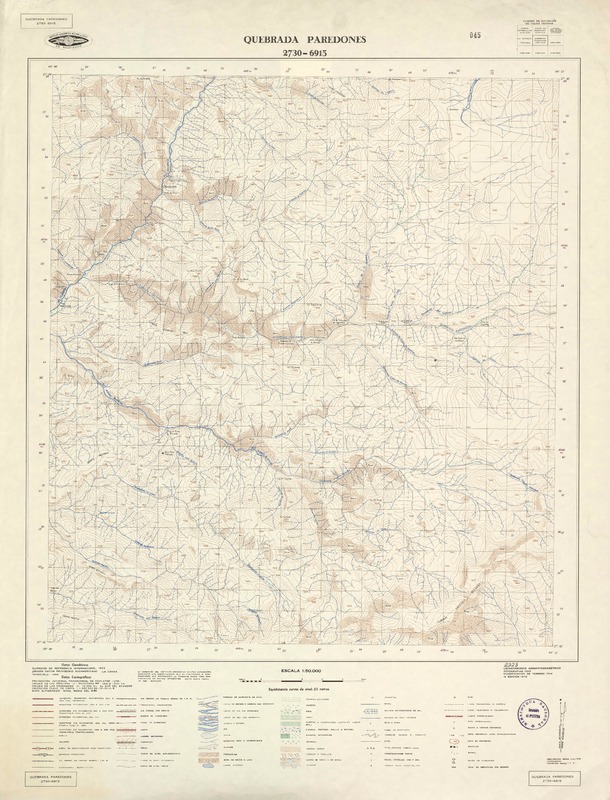 Quebrada Paredones 2730 - 6915 [material cartográfico] : Instituto Geográfico Militar de Chile.