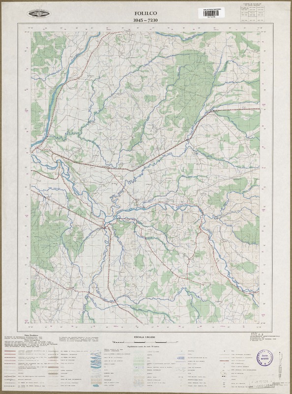Folilco 3945 - 7230 [material cartográfico] : Instituto Geográfico Militar de Chile.