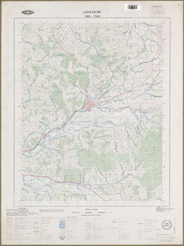 Loncoche 3915 - 7230 [material cartográfico] : Instituto Geográfico Militar de Chile.