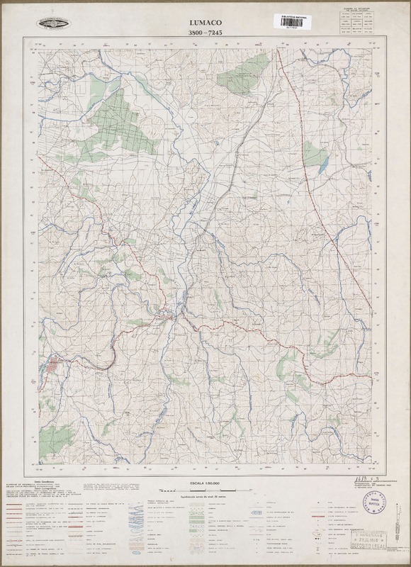 Lumaco 3800 - 7245 [material cartográfico] : Instituto Geográfico Militar de Chile.