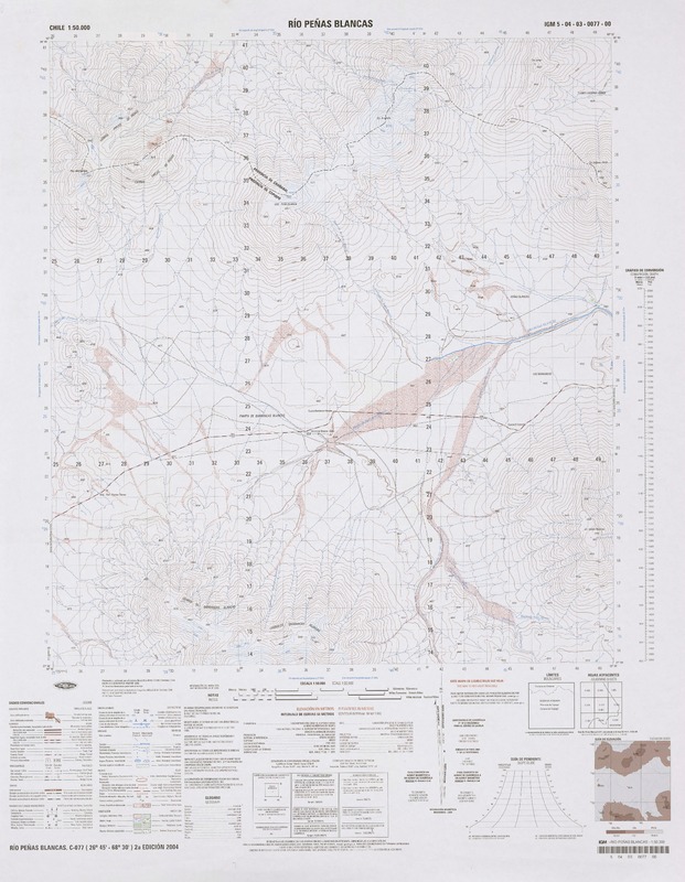 Río Peñas Blancas 26°45' - 68°30' [material cartográfico] : Instituto Geográfico Militar de Chile.