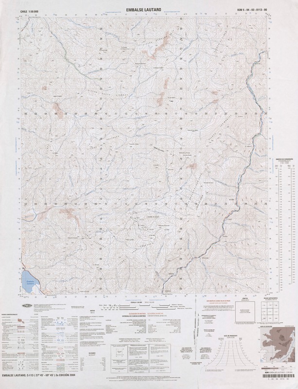 Embalse Lautaro 27°45' - 69°45' [material cartográfico] : Instituto Geográfico Militar de Chile.