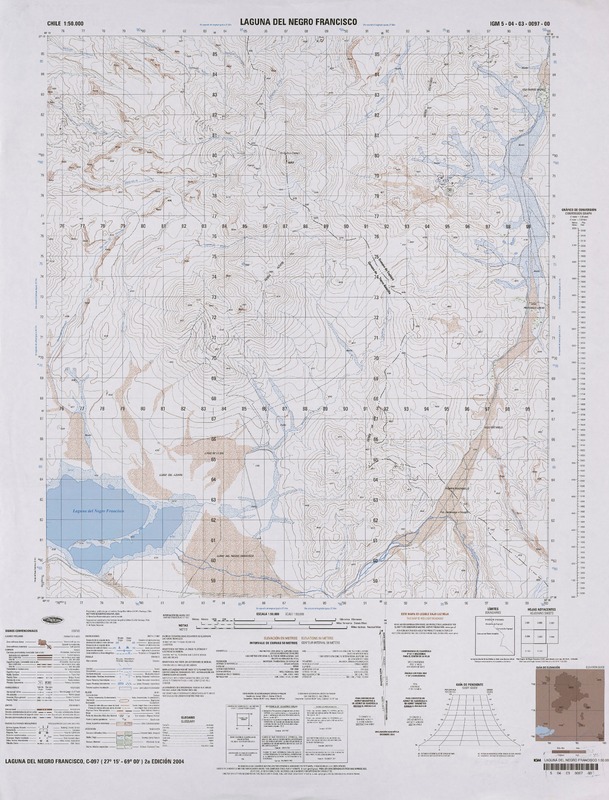 Laguna del Negro Francisco 27°15' - 69°00' [material cartográfico] : Instituto Geográfico Militar de Chile.