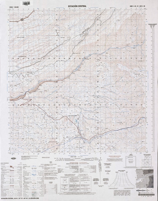 Estación Central (18°15'-69°45') : Tarapaca [material cartográfico] : Instituto Geográfico Militar de Chile.