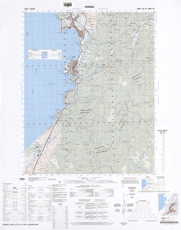 Coronel (37°00' - 73°00') [material cartográfico] : Instituto Geográfico Militar de Chile.