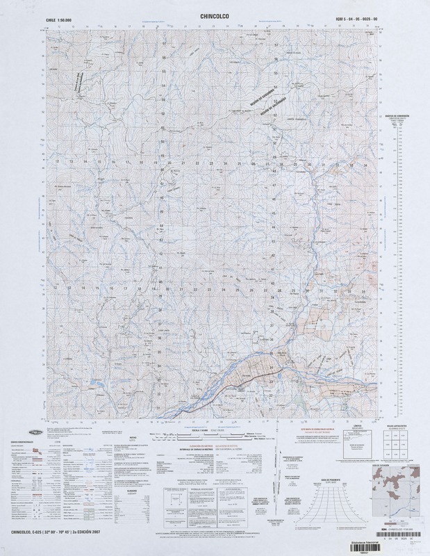 Chincolco E-025 (32° 00'- 70° 45') [material cartográfico] preparado y publicado por el Instituto Geográfico Militar.