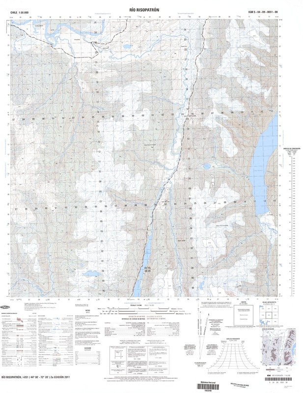 Río Risopatrón ( 44°00'-72°20')  [material cartográfico] Instituto Geográfico Militar de Chile.