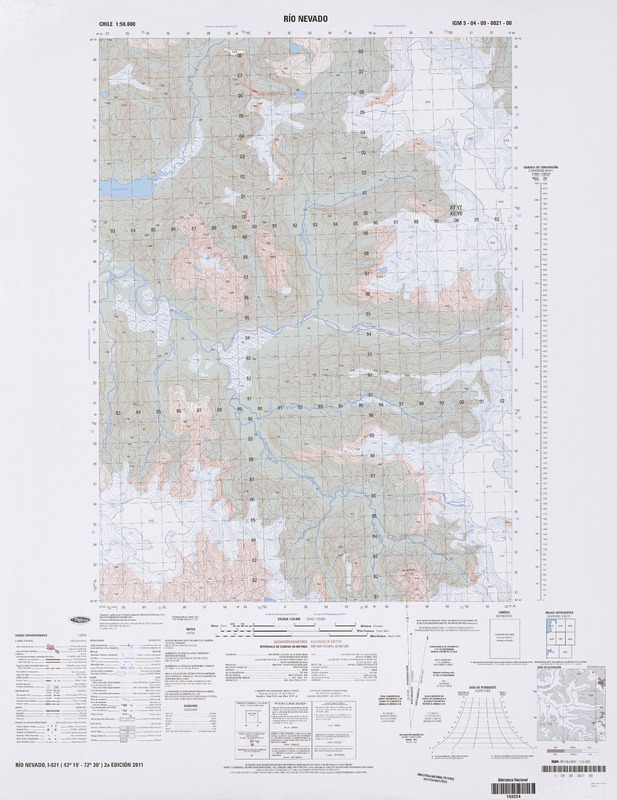 Río Nevado (43° 15' - 72° 30')  [material cartográfico] Instituto Geográfico Militar de Chile.