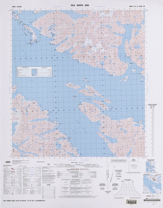 Isla Santa Ana (53° 00' 00" - 73° 07' 30")  [material cartográfico] Instituto Geográfico Militar de Chile.
