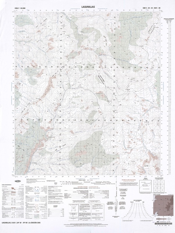 Lagunillas 28°30'-70°00' [material cartográfico] : Instituto Geográfico Militar de Chile.