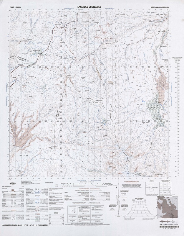 Lagunas Chuncara (19°30'-68°45') [material cartográfico] : Instituto Geográfico Militar de Chile.