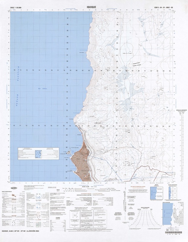 Iquique (20°00'-70°00') [material cartográfico] : Instituto Geográfico Militar de Chile.